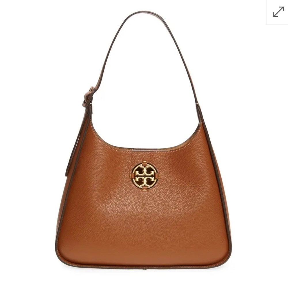 NWT Tory Burch Miller Leather Hobo Shoulder Bag in Light Umber